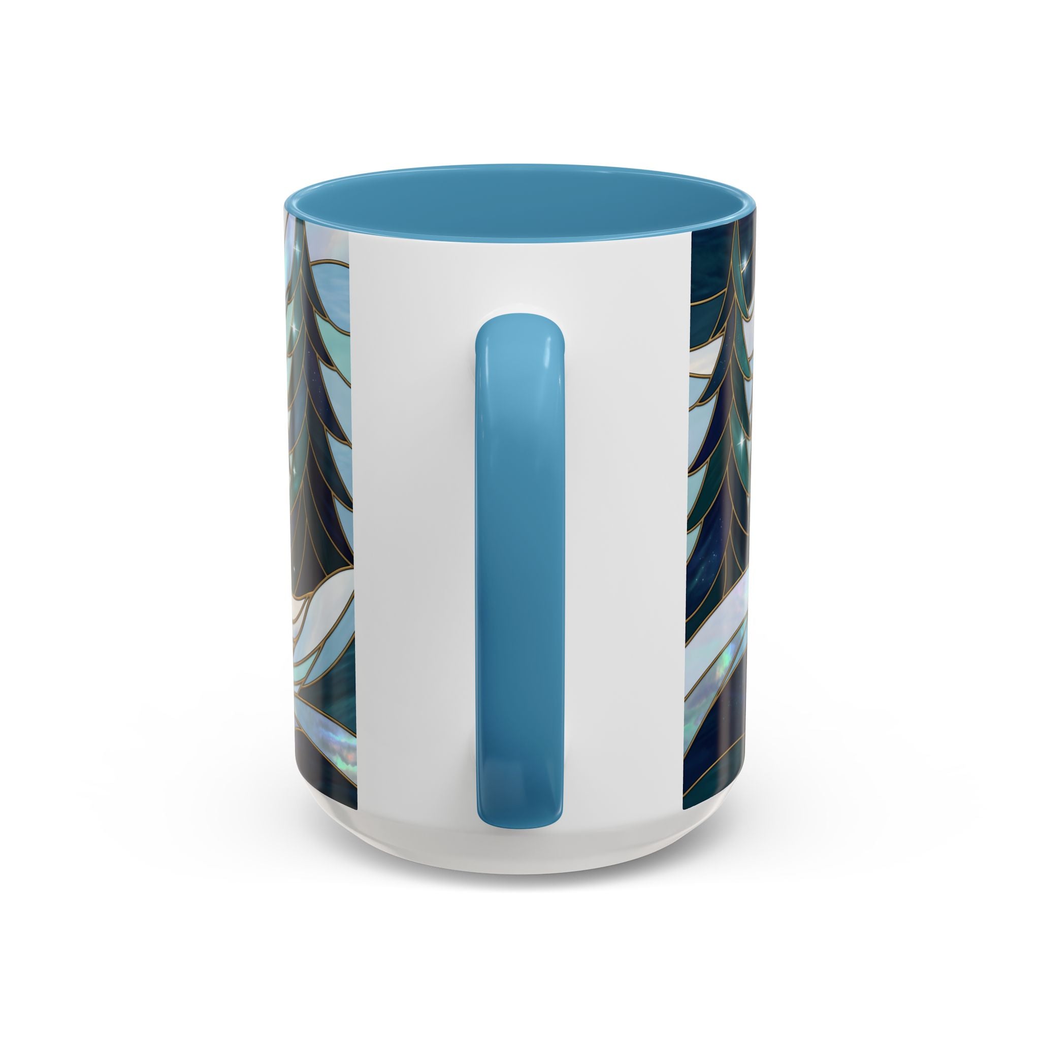 Pine Forest Wolf Stained Glass Style Mug