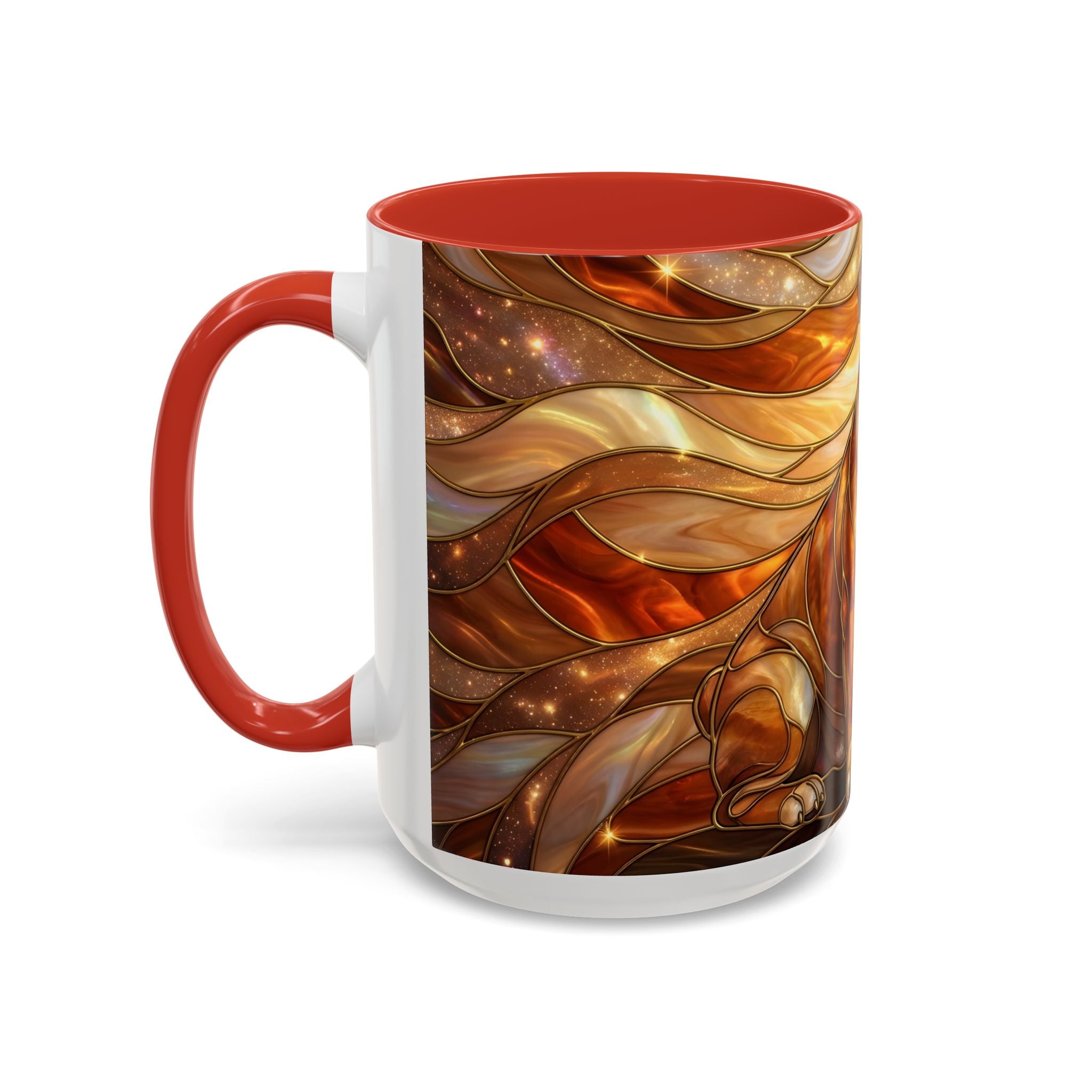 Amber Bulldog Stained Glass Style Mug