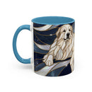Navy Glow Great Pyrenees Stained Glass Style Mug