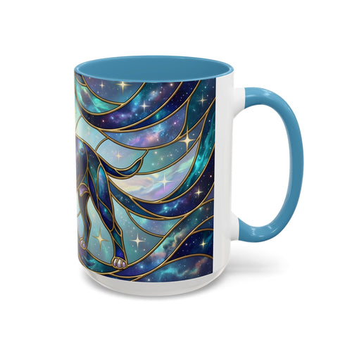 Teal Galaxy Staffy Stained Glass Style Mug