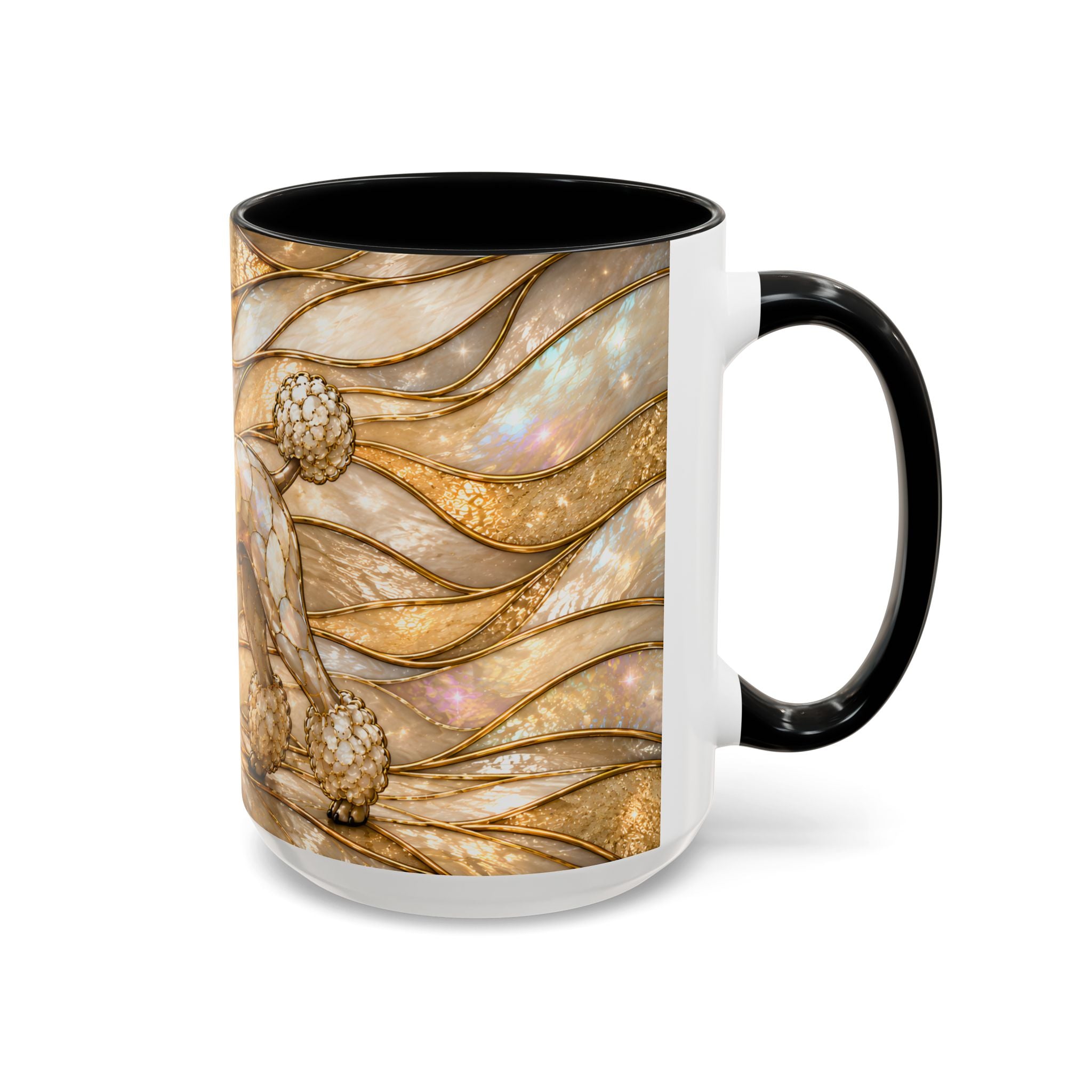 Golden Glow Poodle Stained Glass Style Mug