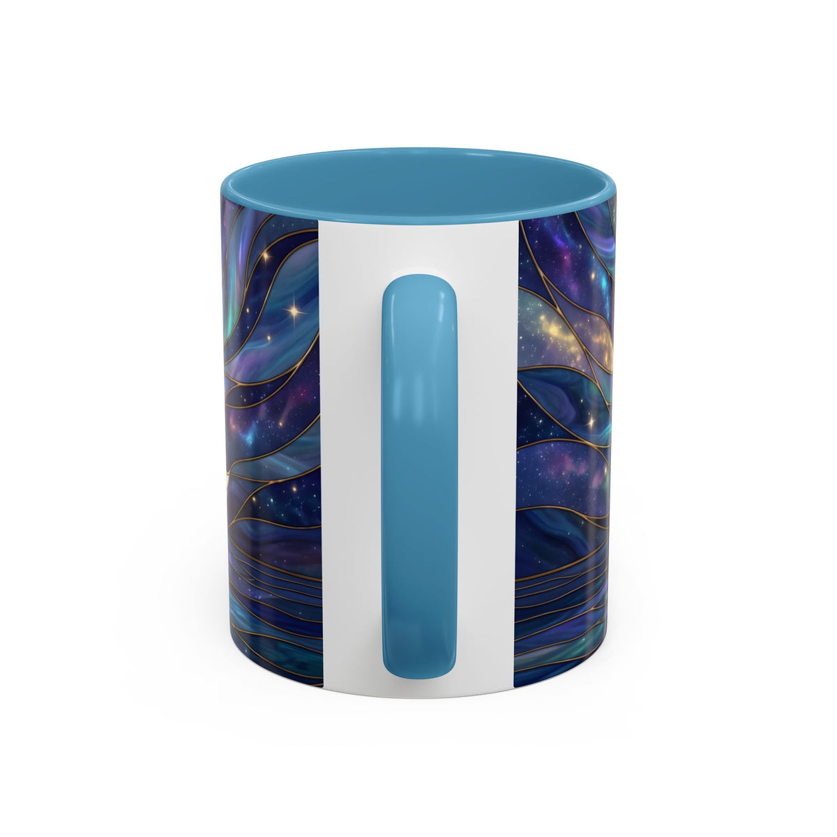 Starlit Lake Wolf Stained Glass Style Mug