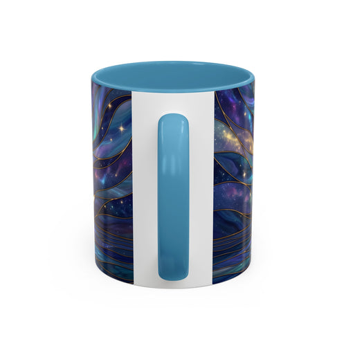 Starlit Lake Wolf Stained Glass Style Mug