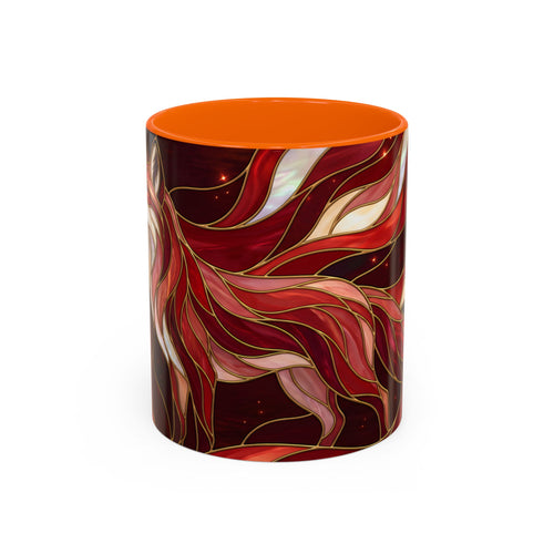 Scarlet Glow Fox Stained Glass Style Mug
