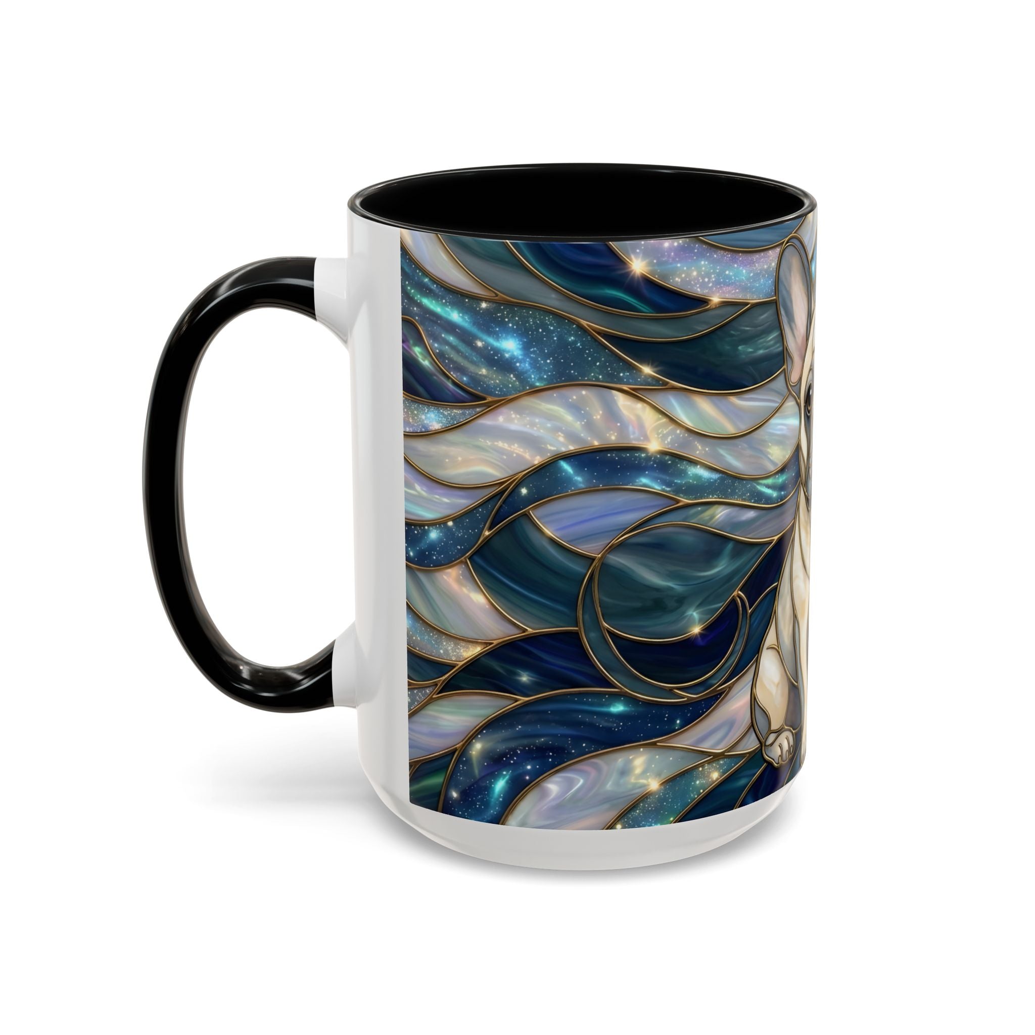 Sapphire Glow French Bulldog Stained Glass Style Mug