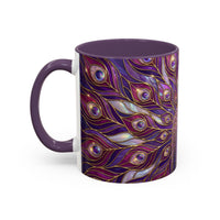 Purple Peacock Stained Glass Style Mug