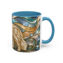 Blue Glow Great Pyrenees Stained Glass Style Mug