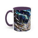 Aurora Lake Wolf Stained Glass Style Mug