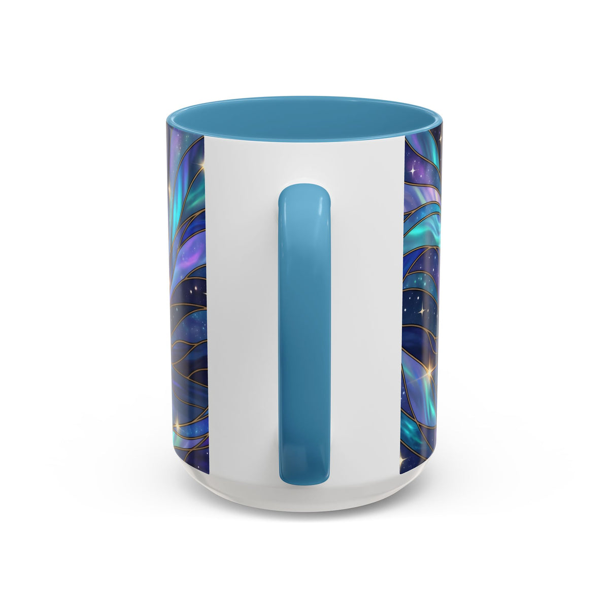 Moonlit Lake Wolf Stained Glass Style Mug