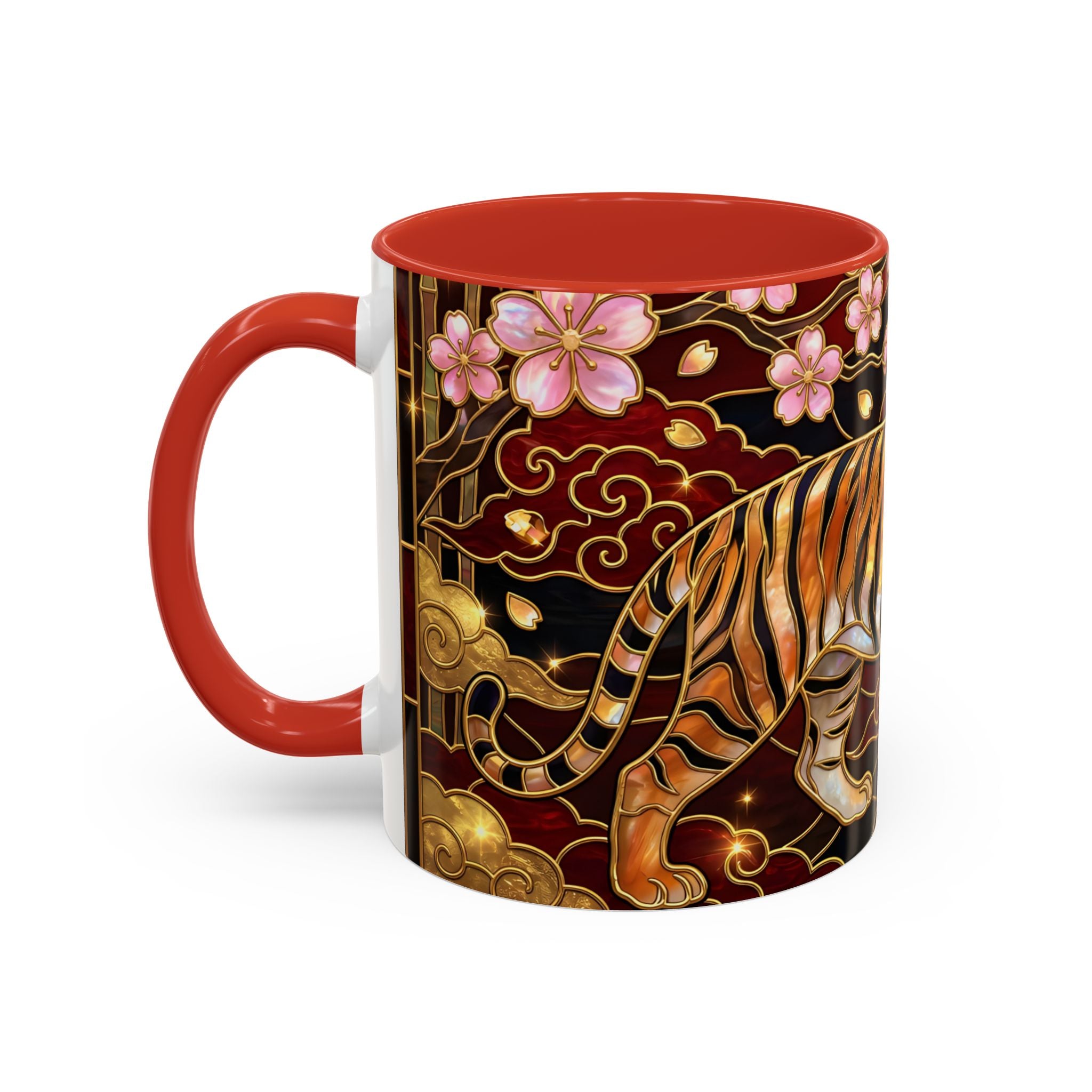 Sakura Tiger Stained Glass Style Mug