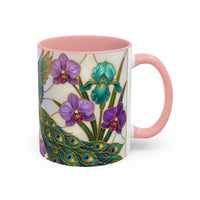 Flying Peacock Stained Glass Style Mug