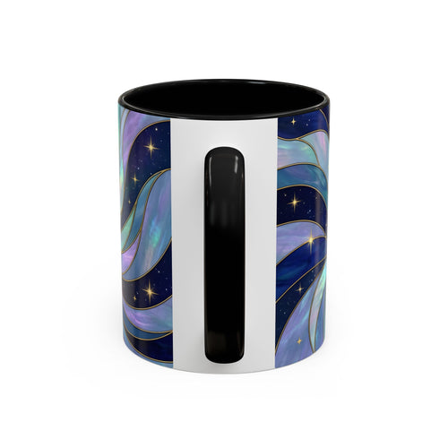 Blue Glow Hummingbird Stained Glass Style Mug