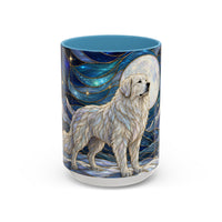 Mountain Guardian Great Pyrenees Stained Glass Style Mug