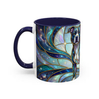 Teal Galaxy Staffy Stained Glass Style Mug