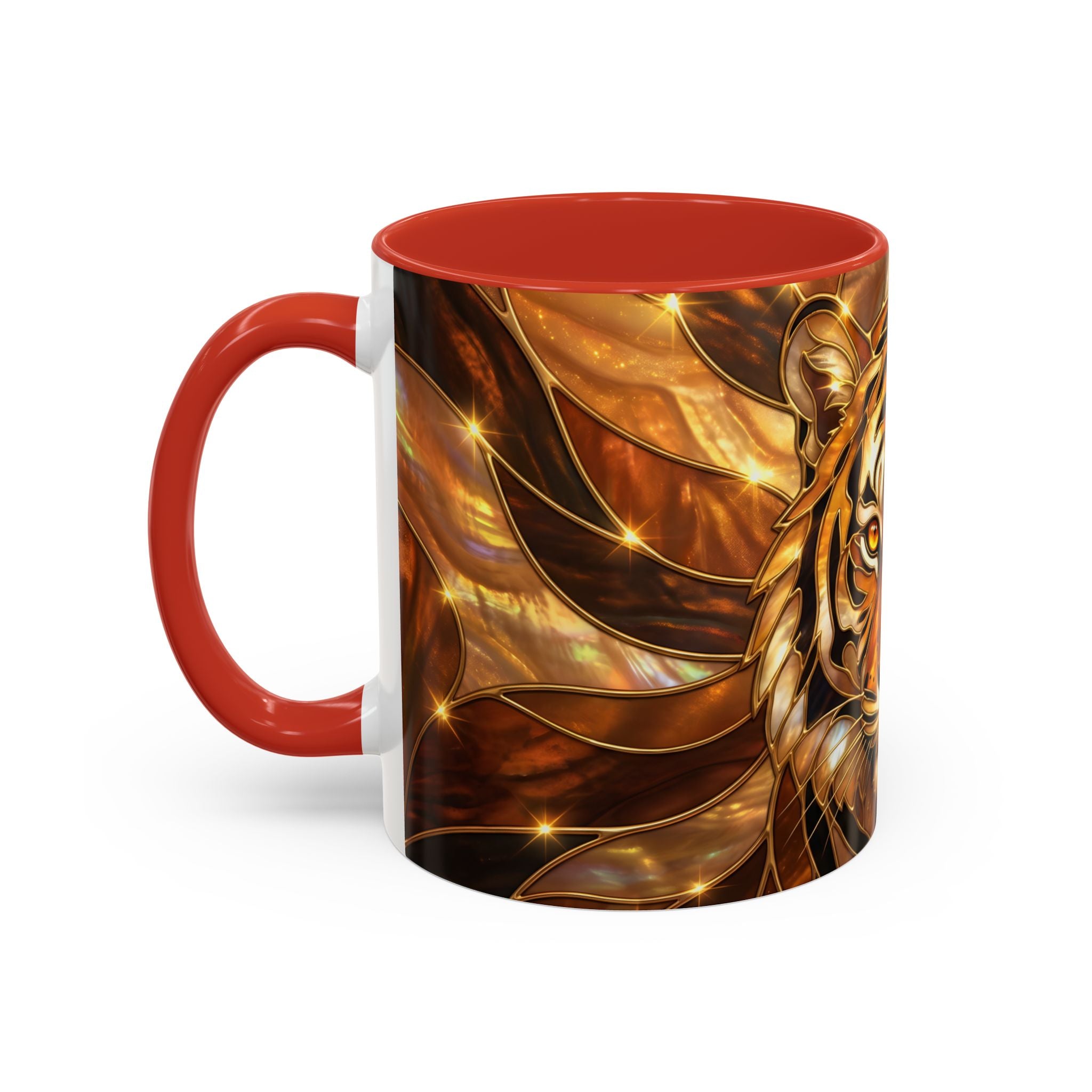 Amber Tiger Stained Glass Style Mug