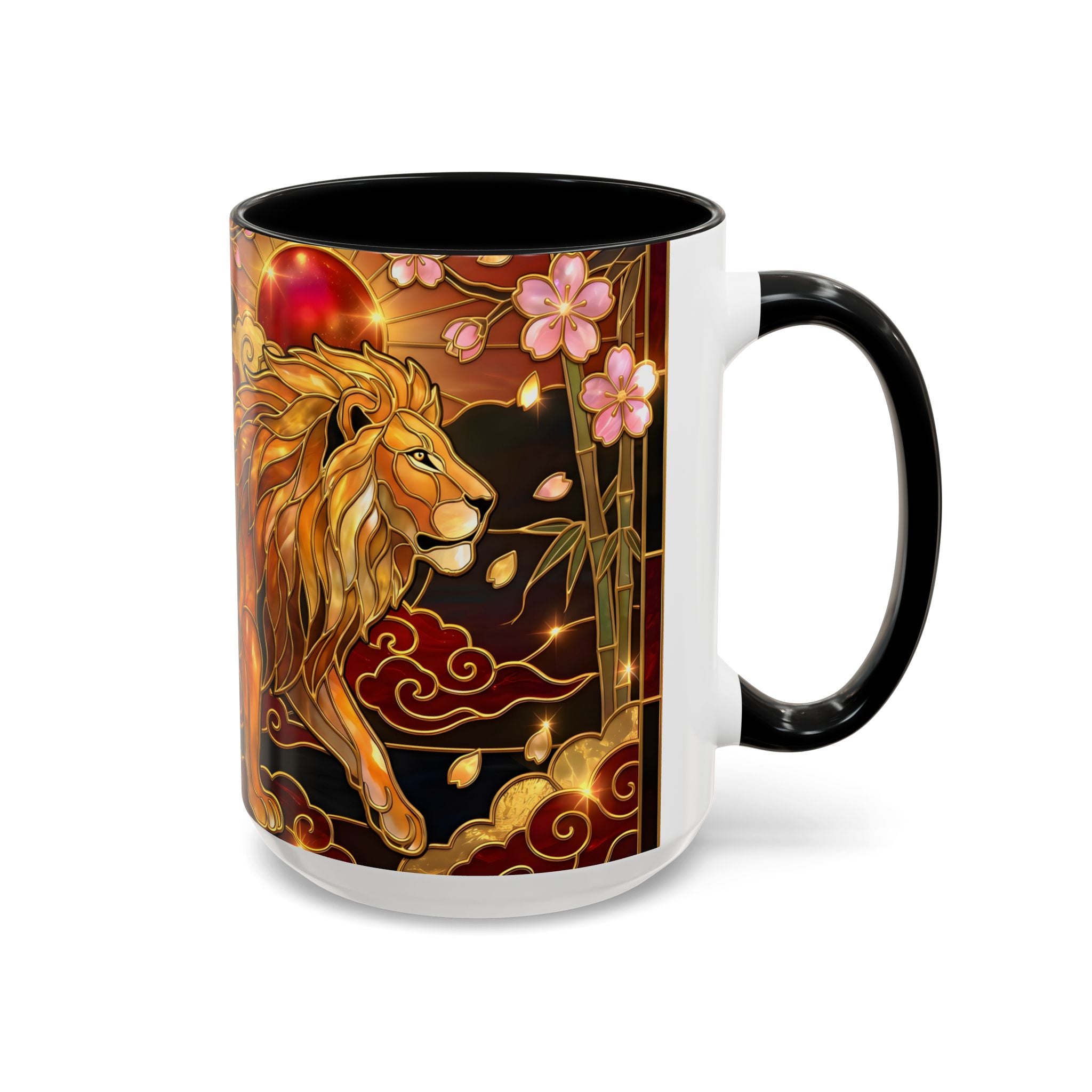 Sakura Lion Stained Glass Style Mug