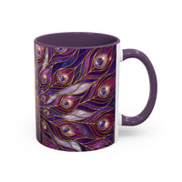 Purple Peacock Stained Glass Style Mug