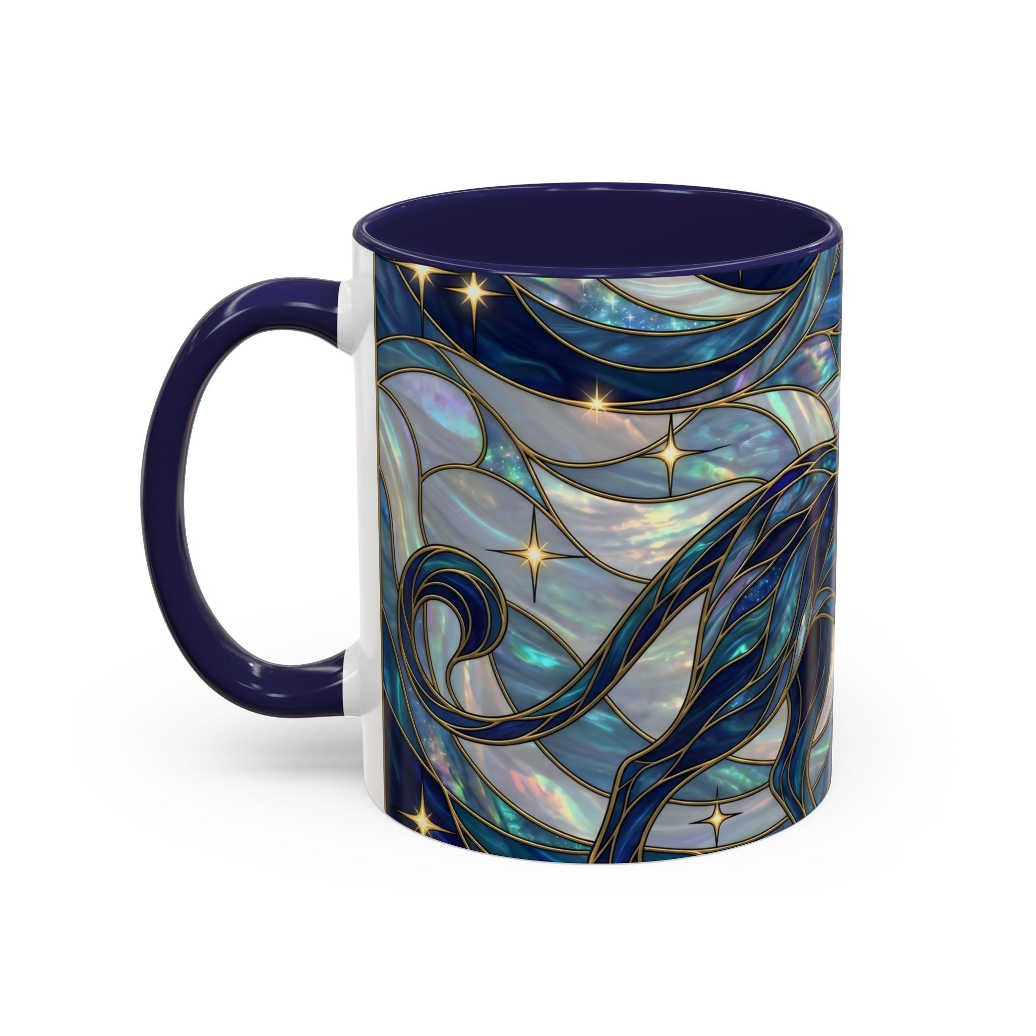 Sapphire Lion Stained Glass Style Mug