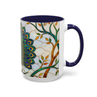 Elegant Peacock Stained Glass Style Mug