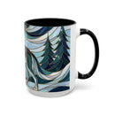 Pine Forest Wolf Stained Glass Style Mug