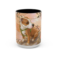 Custom Pet Photo Floral Stained Glass Style Mug