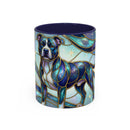 Teal Galaxy Staffy Stained Glass Style Mug