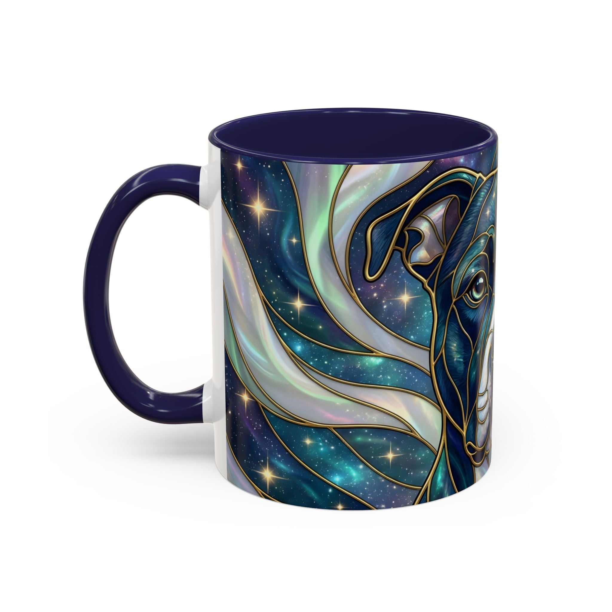 Aurora Glow Staffy Stained Glass Style Mug