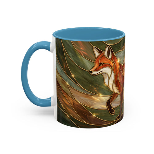 Olive Glow Fox Stained Glass Style Mug
