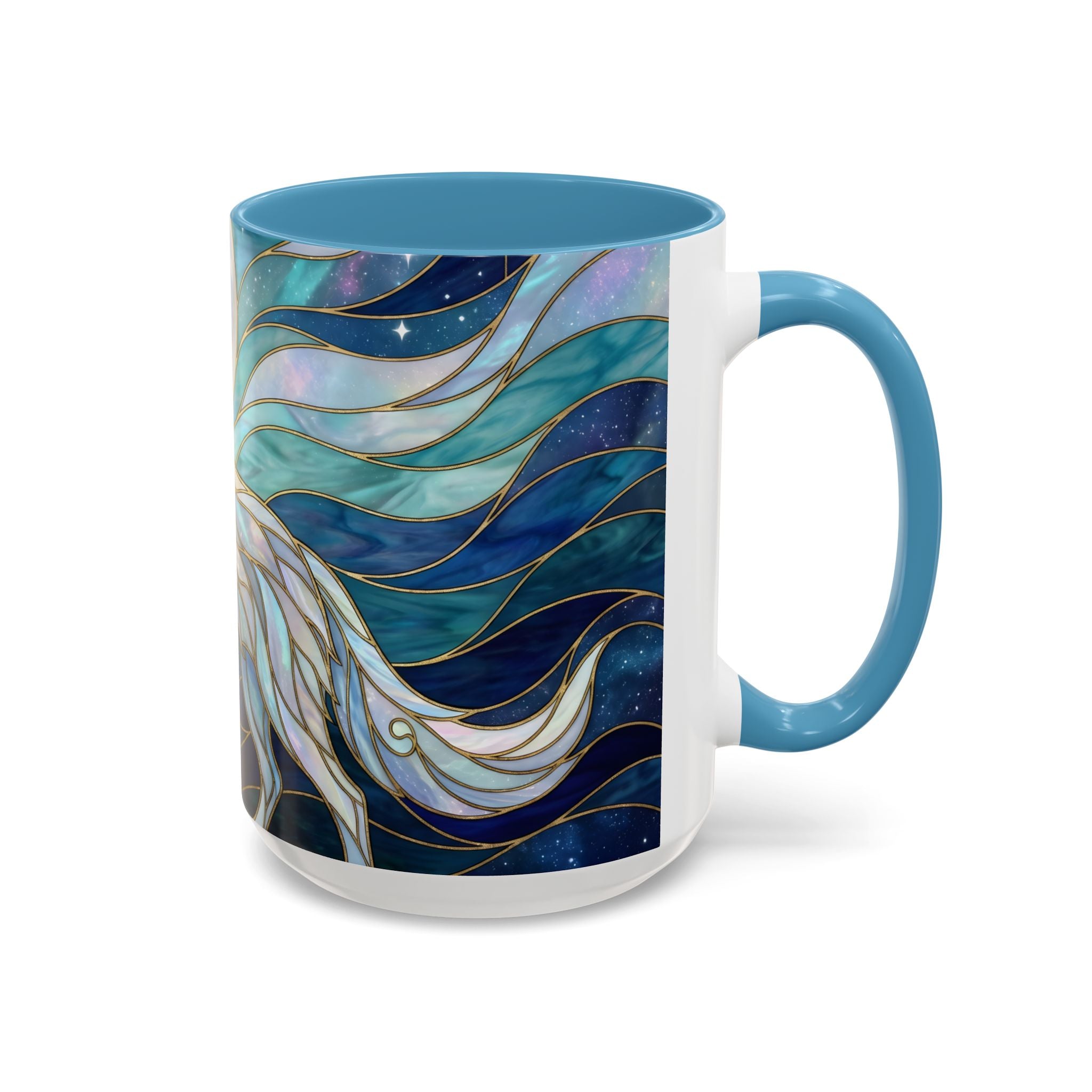 Moonlit Wolf Stained Glass Style Mug
