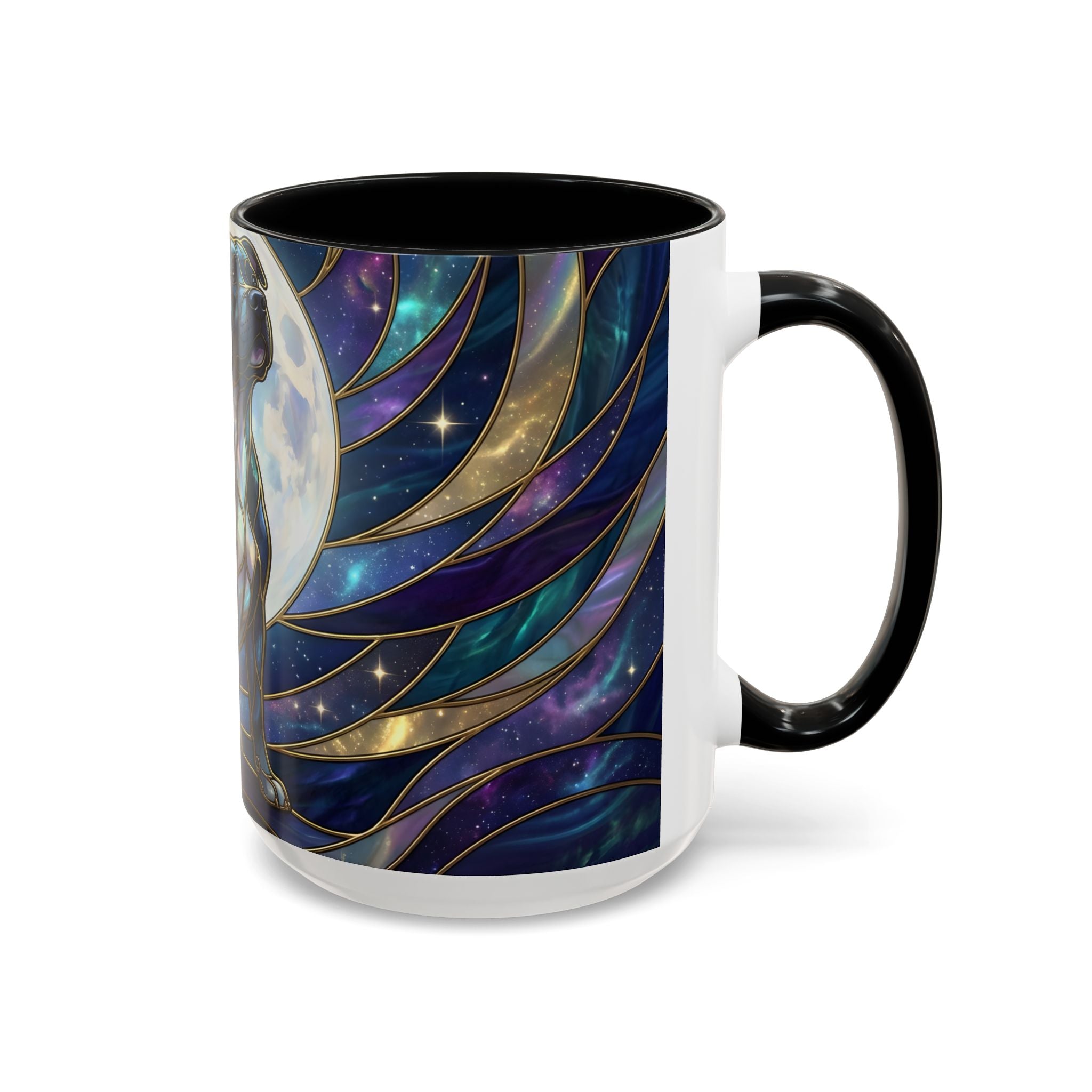 Moonlit Staffordshire Bull Terrier Stained Glass Style Mug