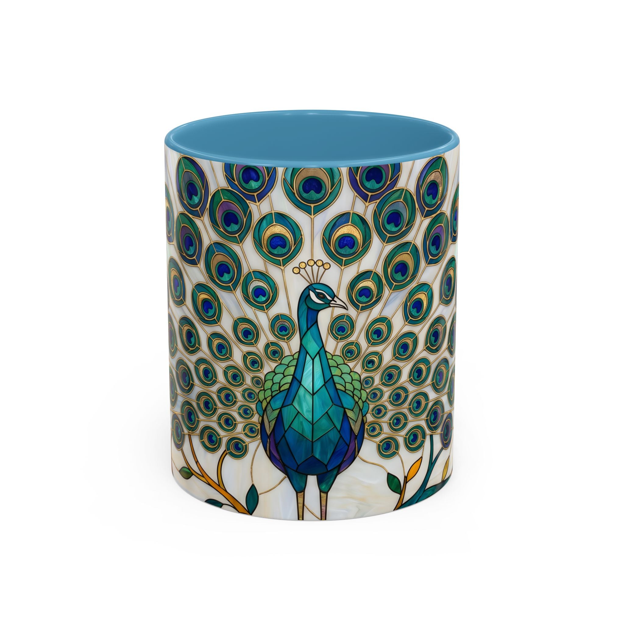 Classic Peacock Stained Glass Style Mug