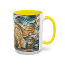 Blue Glow Great Pyrenees Stained Glass Style Mug