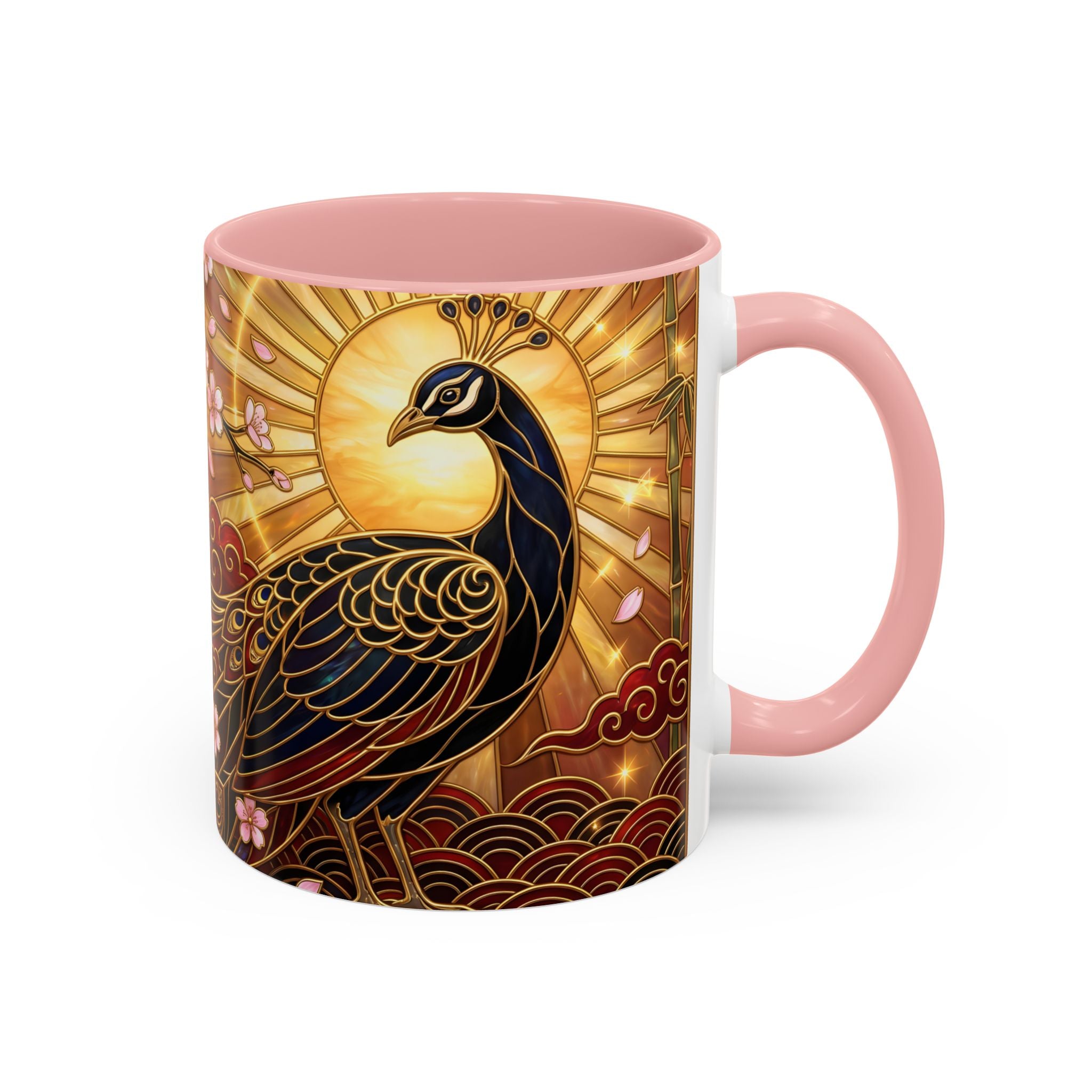 Sakura Peacock Stained Glass Style Mug