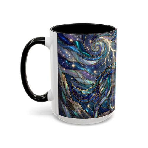 Storm Sky Wolf Stained Glass Style Mug