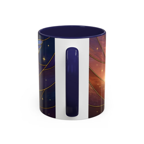 Sunset Sky Hummingbird Stained Glass Style Mug