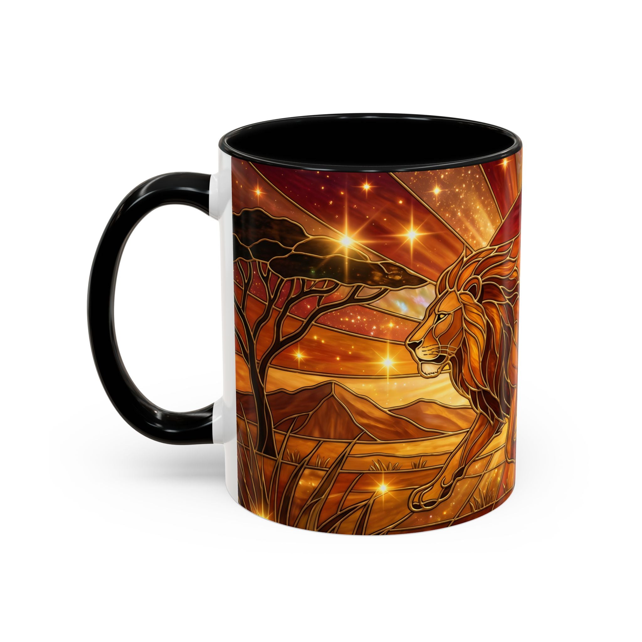 Savannah Lion Stained Glass Style Mug