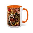 Sakura Tiger Stained Glass Style Mug