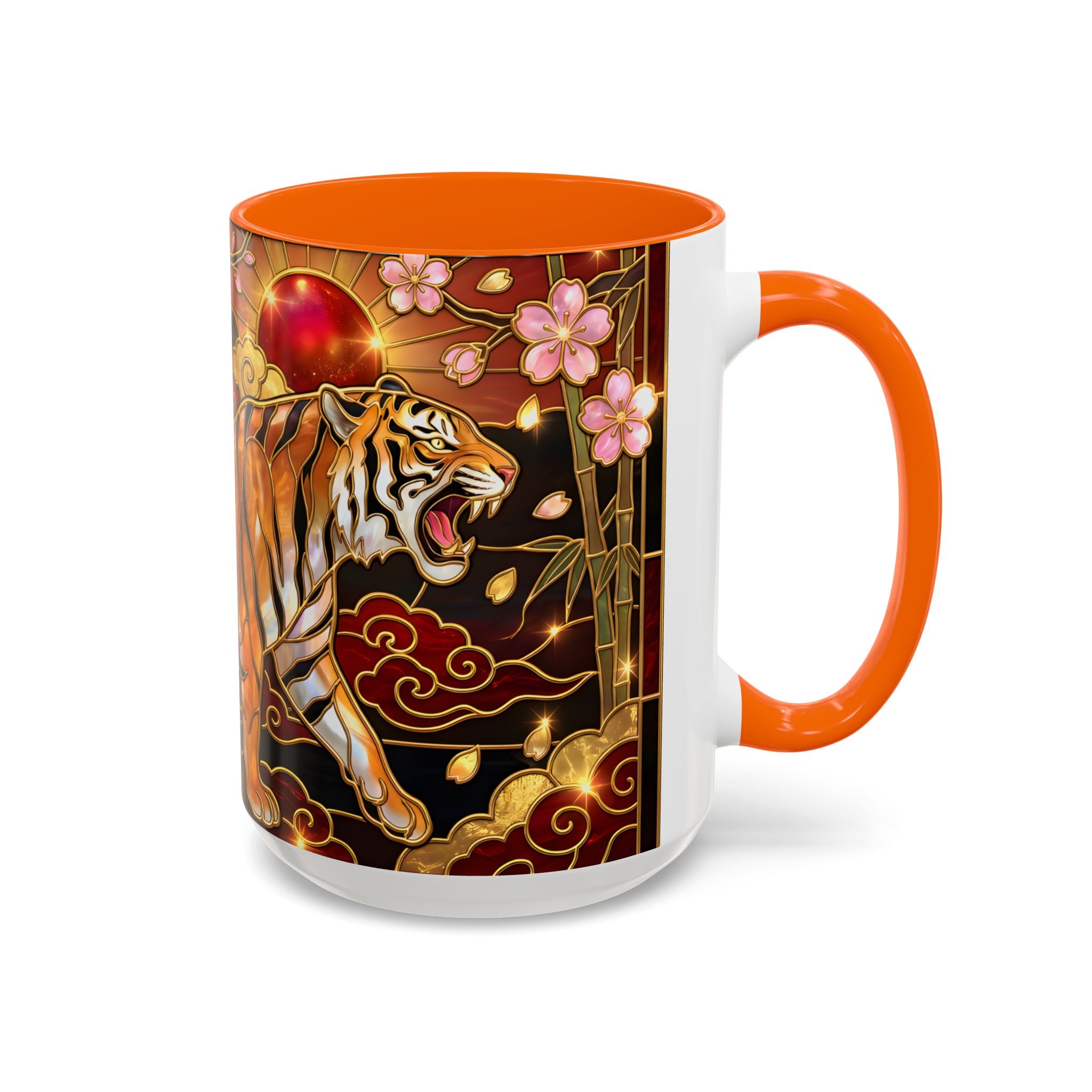 Sakura Tiger Stained Glass Style Mug