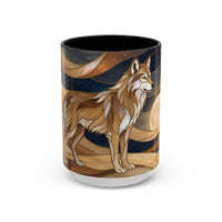 Nightscape Wolf Moon Stained Glass Style Mug