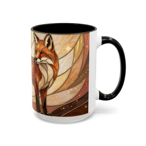 Honey Light Fox Stained Glass Style Mug