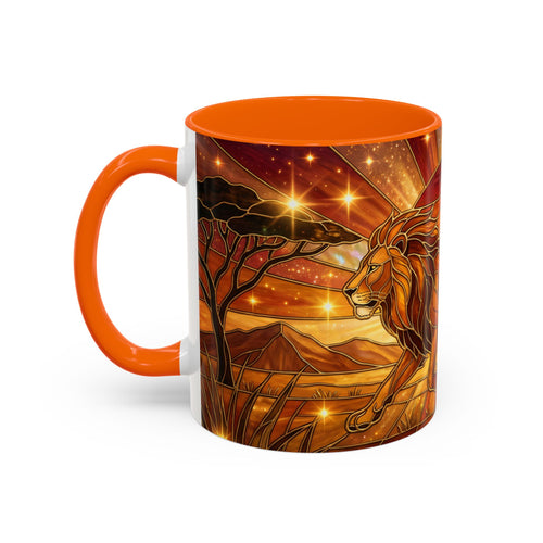 Savannah Lion Stained Glass Style Mug