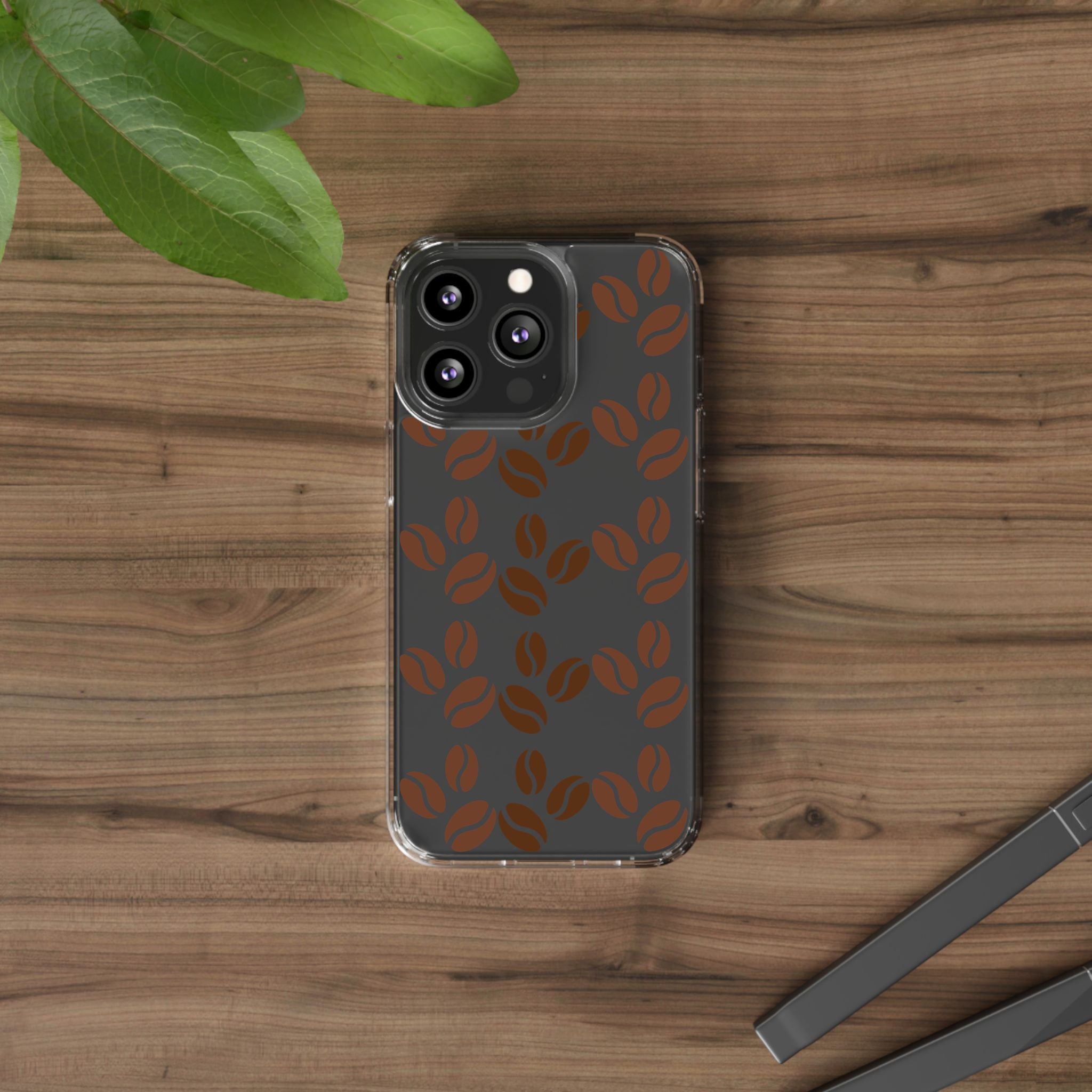 Coffee Beans Clear Phone Case