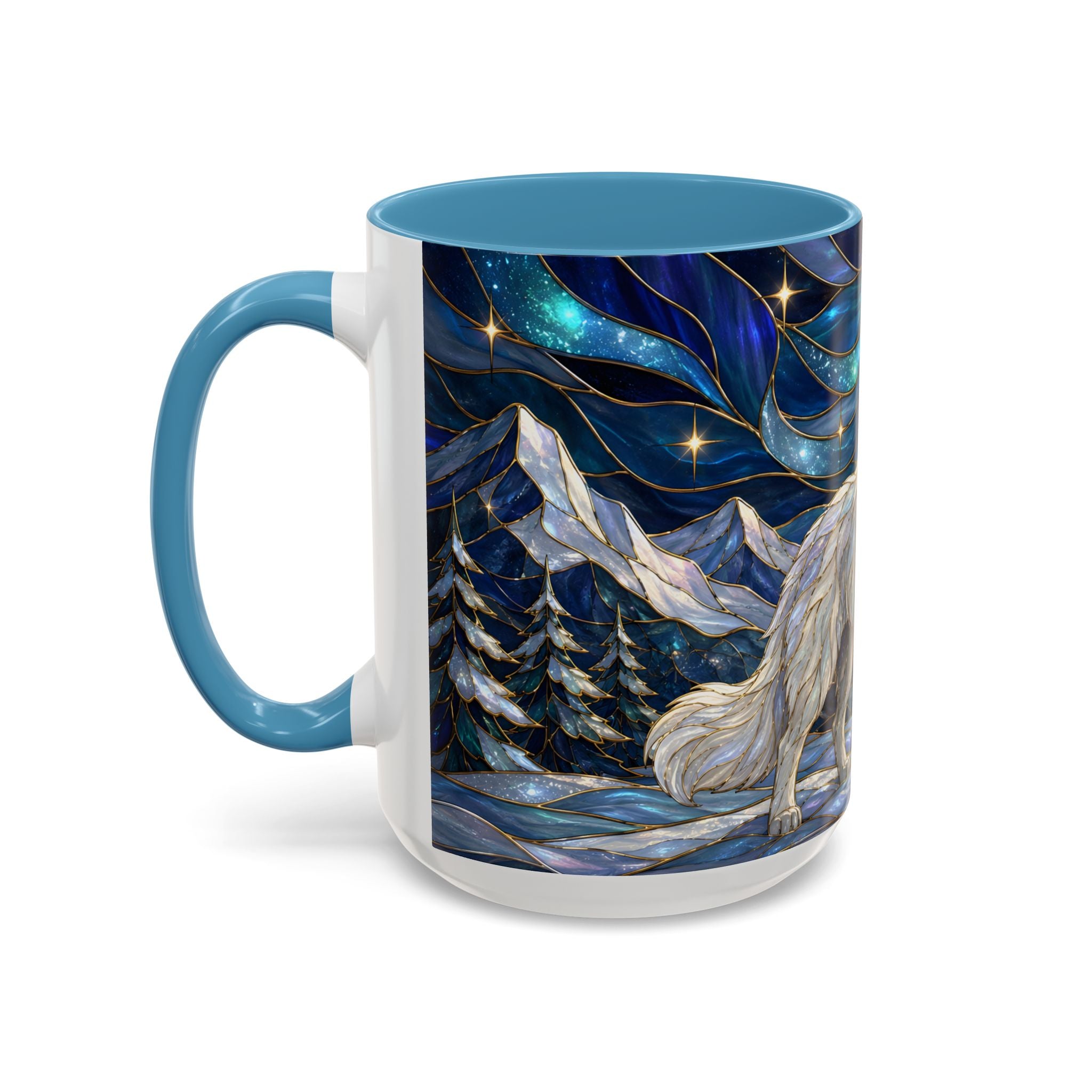 Mountain Guardian Great Pyrenees Stained Glass Style Mug