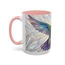 Rainbow Hummingbird Stained Glass Style Mug