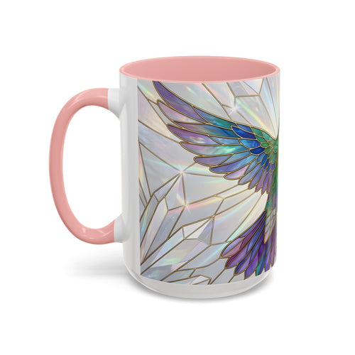 Rainbow Hummingbird Stained Glass Style Mug