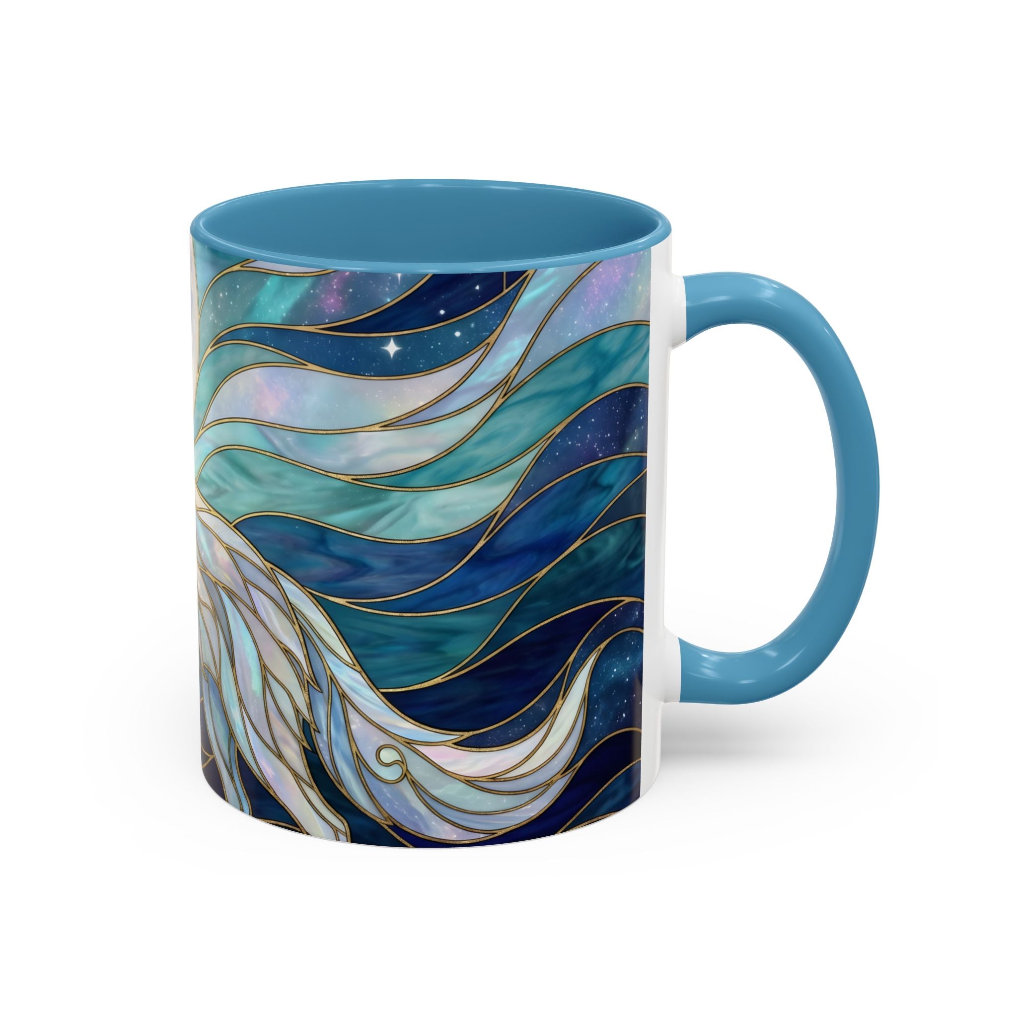 Moonlit Wolf Stained Glass Style Mug