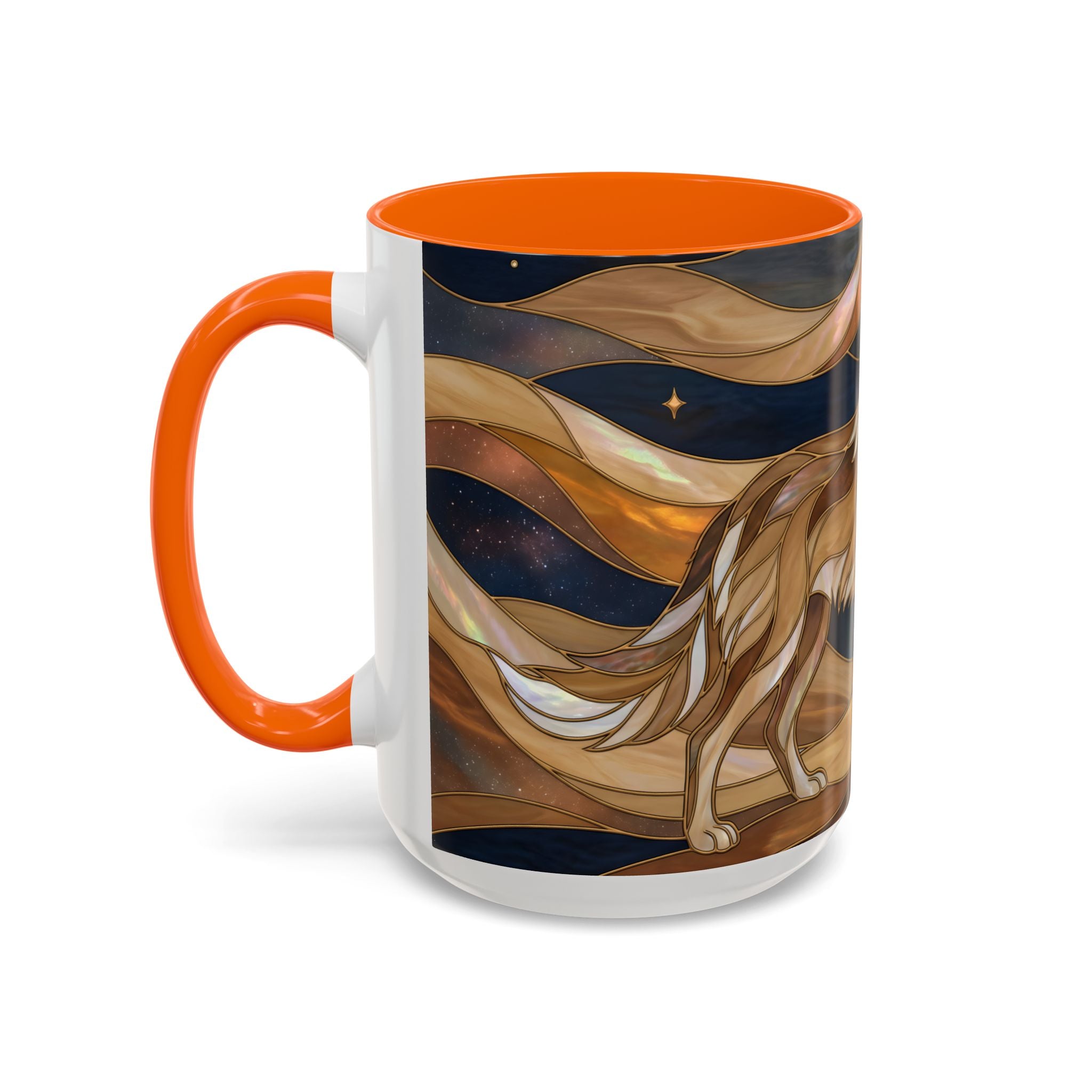 Nightscape Wolf Moon Stained Glass Style Mug