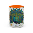 Elegant Peacock Stained Glass Style Mug