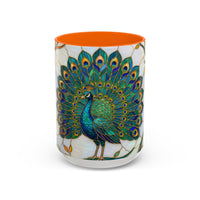 Elegant Peacock Stained Glass Style Mug