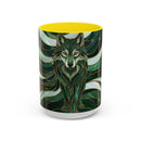 Jade Wolf Stained Glass Style Mug